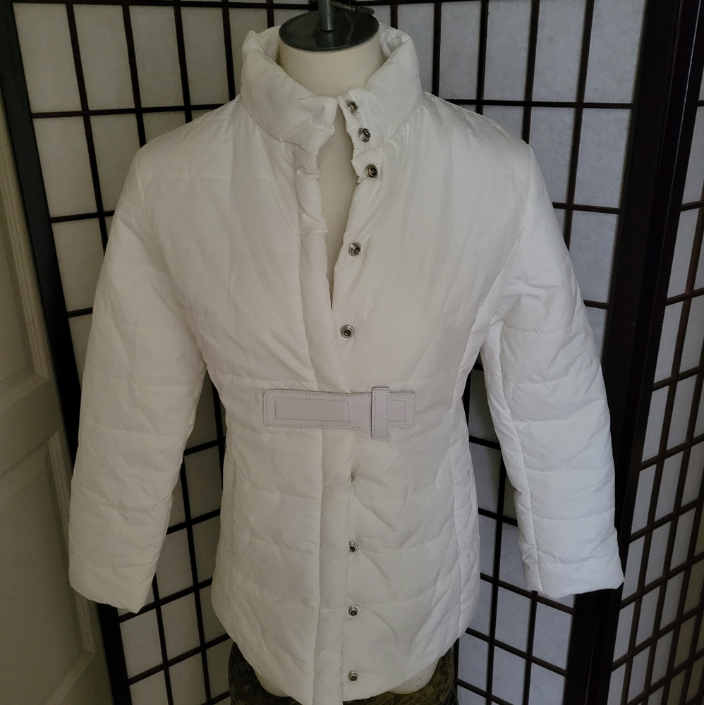 Moda International White Quilted Coat